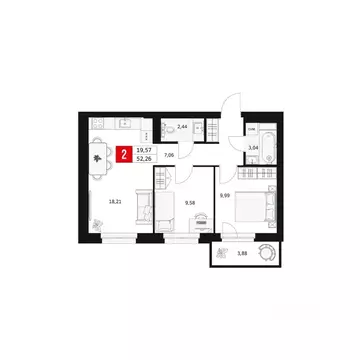 2-к кв. Башкортостан, Уфа ул. Большая Московская, 11 (52.26 м)