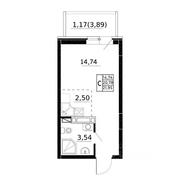 Студия Ростовская область, Ростов-на-Дону Берберовка мкр, ул. ...