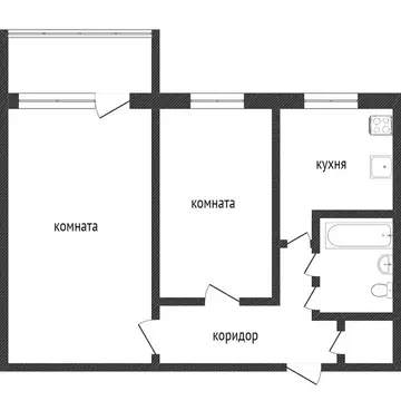 2-комнатная квартира: Златоуст, улица Металлистов, 14 (43.8 м)