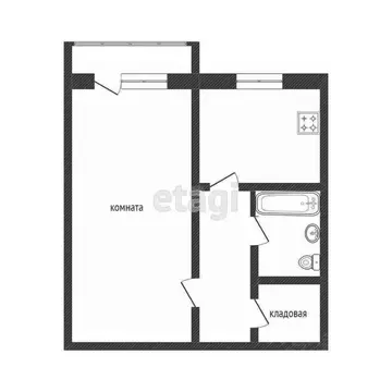 1-к кв. Курганская область, Курган Заозерный жилрайон, 3-й мкр, 29 ...