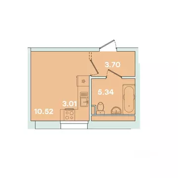 1-к кв. Иркутская область, Иркутск ул. Петрова, 16 (22.56 м)