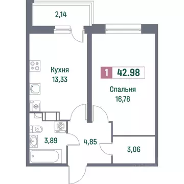 1-к кв. Ленинградская область, Мурино Всеволожский район, просп. ...