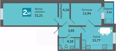 2-к кв. Марий Эл, Медведево городское поселение, Медведево пгт ул. ...