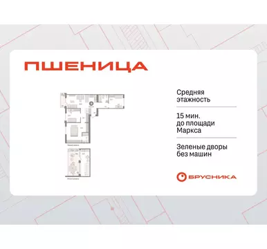 3-комнатная квартира: Новосибирский район, рабочий посёлок Краснообск, ...