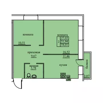 2-к кв. Ярославская область, Ярославский муниципальный округ, пос. ...