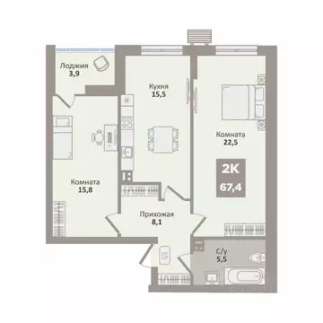 2-к кв. Курганская область, Курган Заозерный жилрайон, 12-й мкр, 2 ...