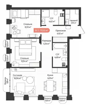 3-к кв. Новосибирская область, Новосибирск Ленинградская ул., 342 ...