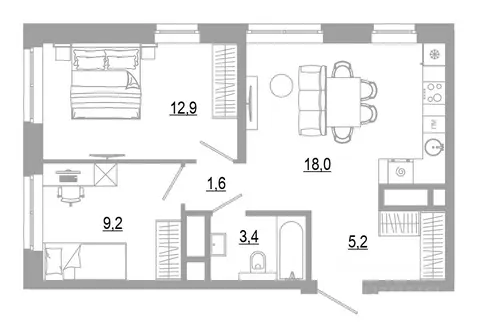 2-к кв. Свердловская область, Екатеринбург Академический мкр, 22-й ...