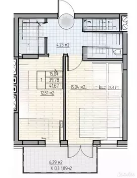 1-комнатная квартира: Калининград, проспект Калинина, 111 (42 м)