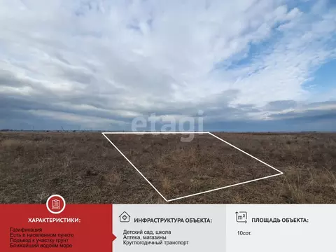 Участок в Крым, Черноморский район, с. Межводное ул. Цветочная (10.0 ...