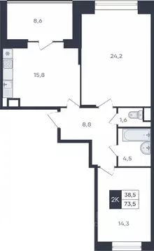 2-к кв. Чувашия, Чебоксары ул. Академика РАН Х.М. Миначева, поз11 ...