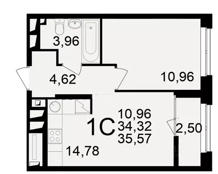1-к кв. Рязанская область, Рязань ул. Чкалова (34.32 м)