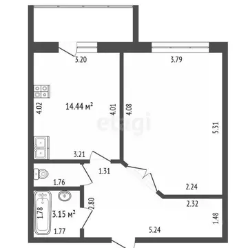 1-к кв. Мордовия, Саранск Мордовская ул., 34 (47.3 м)