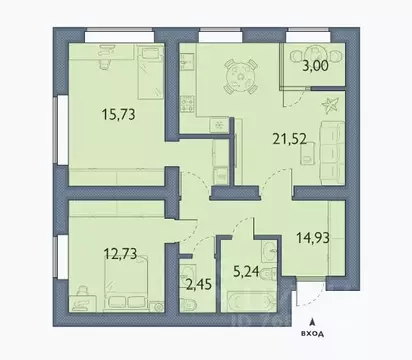 2-к кв. Брянская область, Брянский район, пос. Мичуринский, ...
