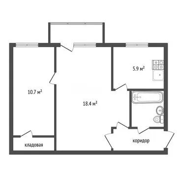 2-комнатная квартира: Воронеж, улица Лидии Рябцевой, 34 (45.6 м)