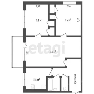 3-к кв. Камчатский край, Петропавловск-Камчатский ул. Автомобилистов, ...