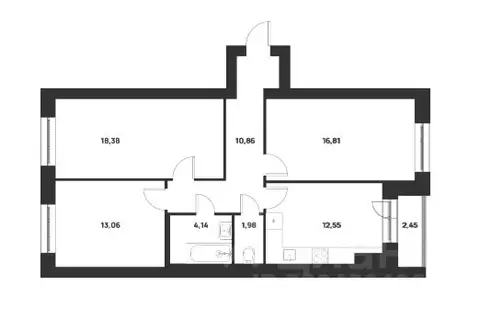 3-к кв. Тульская область, Тула Новая Тула мкр,  (80.23 м)
