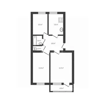 3-к кв. Брянская область, Брянск Новозыбковская ул., 9Г (59.5 м)