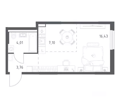 1-к кв. Башкортостан, Уфа ул. Минигали Губайдуллина, 8к9 (31.3 м)