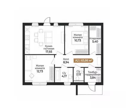 Таунхаус в Ленинградская область, Всеволожск ш. Южное (66 м)