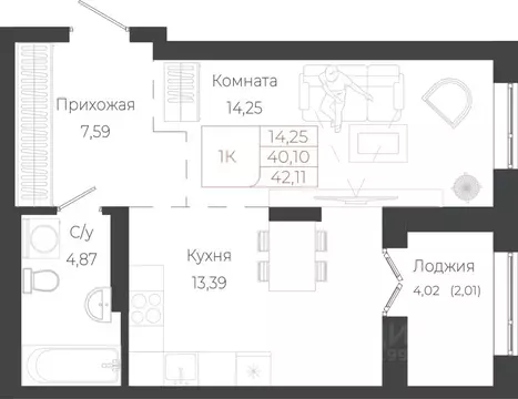 1-к кв. Алтай, Майминский район, с. Майма ул. Энергетиков (42.11 м)