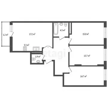 4-к кв. Москва Новые Ватутинки жилрайон, Заречный мкр,  (86.6 м)