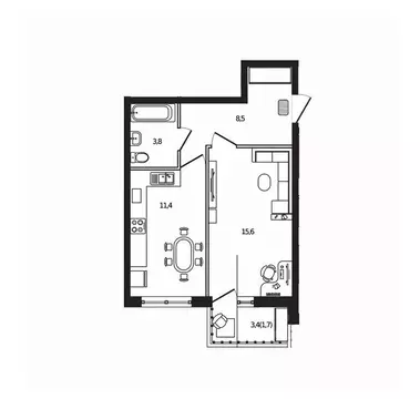 1-к кв. Краснодарский край, Краснодар пос. Пригородный, Сиреневый ...