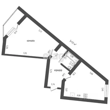1-к кв. Тюменская область, Тюмень Микрорайон мыс, ул. Малиновского, ...