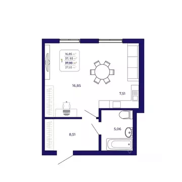 1-к кв. Башкортостан, Уфа Затон-Восточный жилрайон, Паруса жилой ...