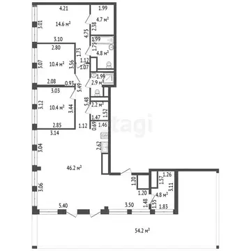 3-комнатная квартира: Санкт-Петербург, улица Челюскина, 10 (107 м)