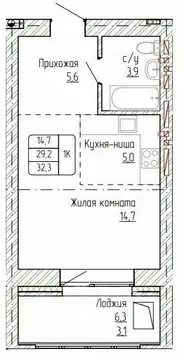 1-к кв. Алтайский край, Новоалтайск ул. Титова, 6 (32.3 м)