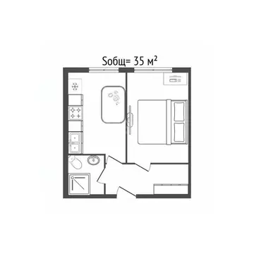 1-к кв. Брянская область, Брянск ул. Костычева, 72 (35.0 м)