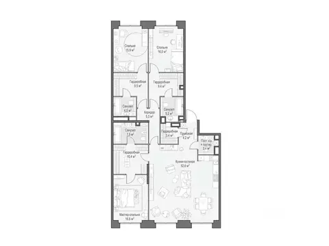 4-к кв. Москва Лайф Тайм жилой комплекс (164.0 м)
