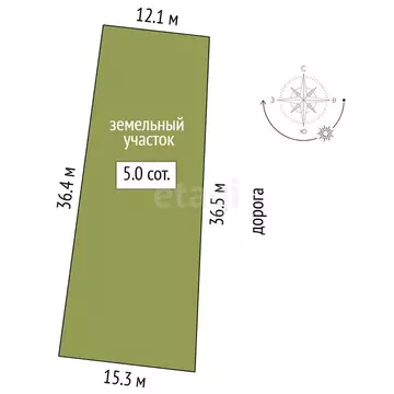 Участок в Тюмень, СНТ Луч, Рубиновая улица (4.96 м)