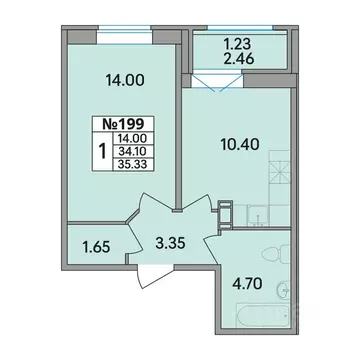 1-к кв. Ленинградская область, Всеволожский район, Агалатовское с/пос, ...
