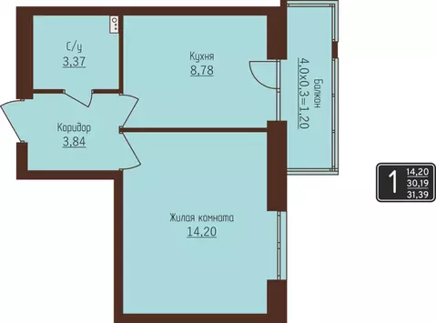 1-к кв. Пермский край, Пермь ул. Писарева, 8 (31.39 м)