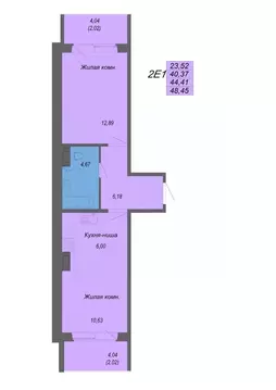 2-к кв. Хабаровский край, Хабаровск Совхозная ул., 73/2 (48.45 м)