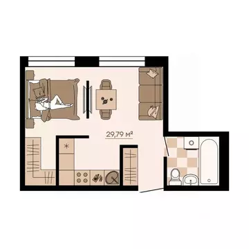 1-к кв. Приморский край, Владивосток ул. Грязелечебница (29.79 м)