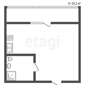 Квартира-студия: Санкт-Петербург, Комендантский проспект, 64к1 (24.2 ...