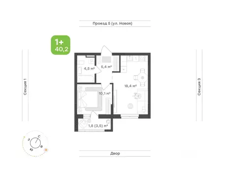 1-к кв. Свердловская область, Екатеринбург Академический мкр, 20-й ...