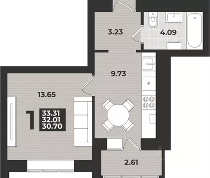 1-к кв. Калининградская область, Калининград ул. Героя России ...