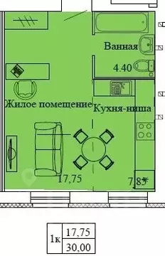 Студия Ивановская область, Кохма Просторный мкр,  (30.0 м)