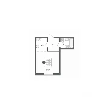 1-к кв. Кировская область, Киров ул. Потребкооперации, 34к1 (27.8 м)