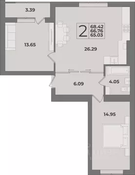 2-к кв. Калининградская область, Калининград Суздальская ул. (66.73 м)