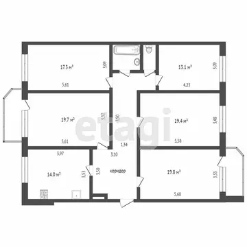 5-комнатная квартира: Тюмень, 6-й микрорайон, проезд 9 Мая, 7 (134.9 ...