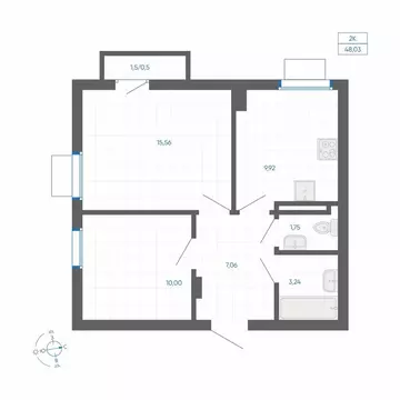 2-комнатная квартира: Челябинский городской округ, посёлок ...