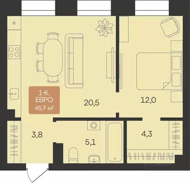 1-к кв. Ямало-Ненецкий АО, Новый Уренгой Созидателей мкр, Атмосфера. ...