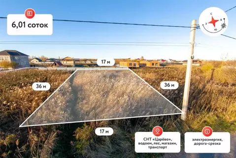 Участок в Тюменская область, Тюмень Царево садовое товарищество, ул. ...