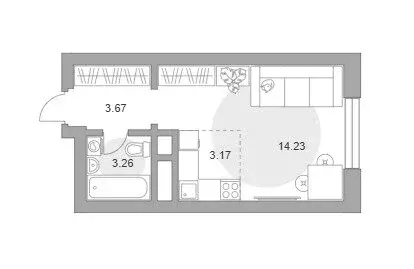 1-комнатная квартира: Красногорск, Александровская улица (24 м)