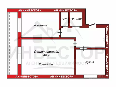 2-к кв. Челябинская область, Челябинск Молодежная ул., 11 (48.4 м)